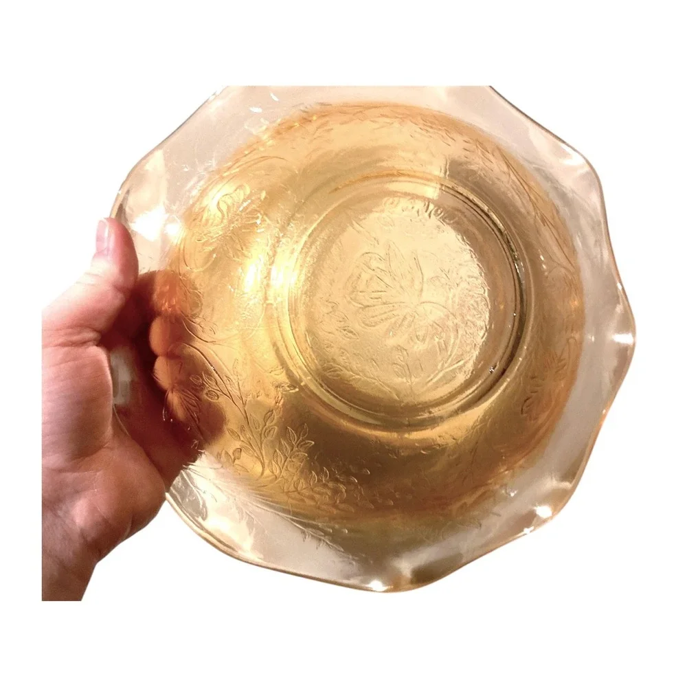 Vintage Marigold Carnival Glass Fruit Bowl 9.5
